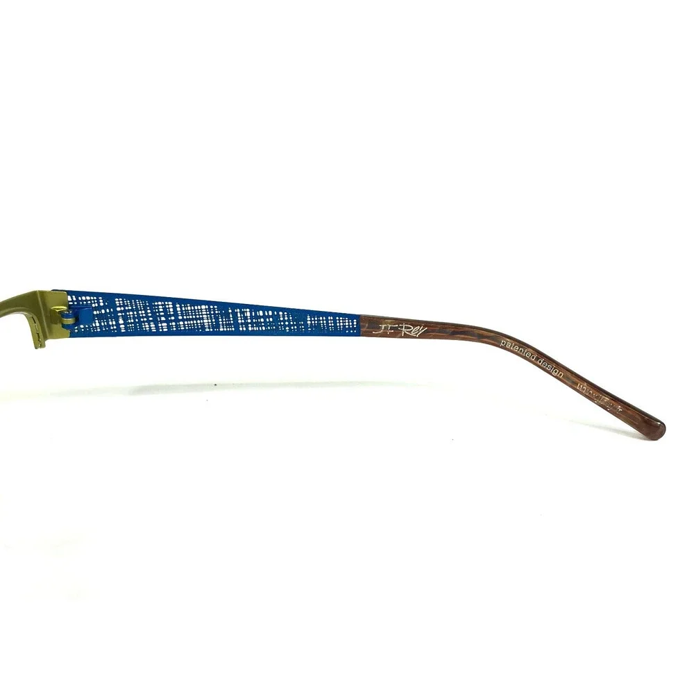 J.F. Rey Eyeglasses Frames JF2587 4022 Green Blue Lime Webbed Woven 54-17-140
